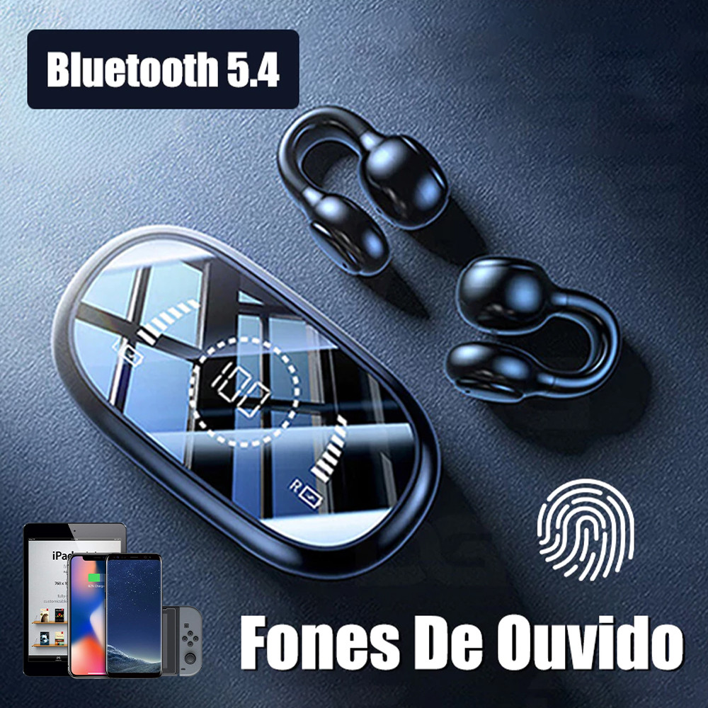 Fone Bluetooth Clip 2026 Som de Alta Qualidade Não Intra Auricular Autonomia Estendida Proteção para Ouvidos