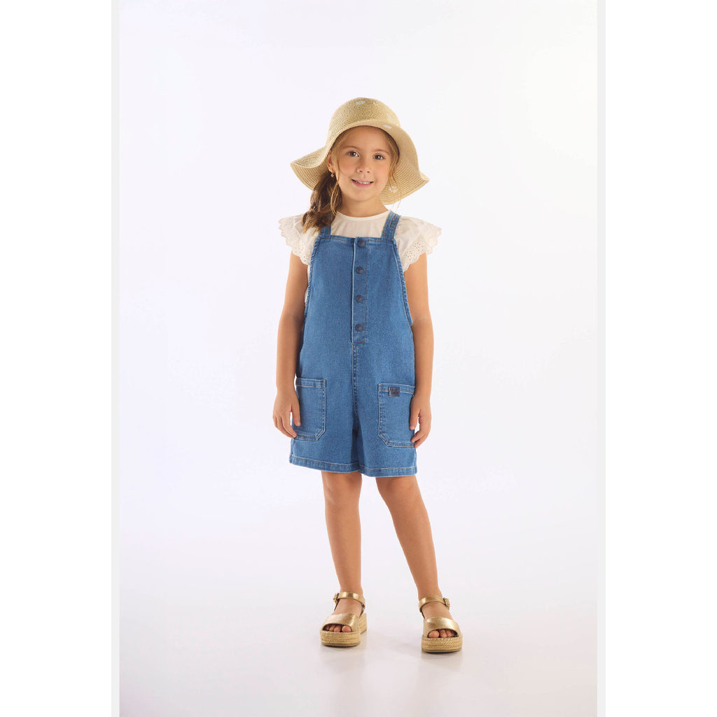 Jardineira Unissex Infantil em Jeans Up Baby