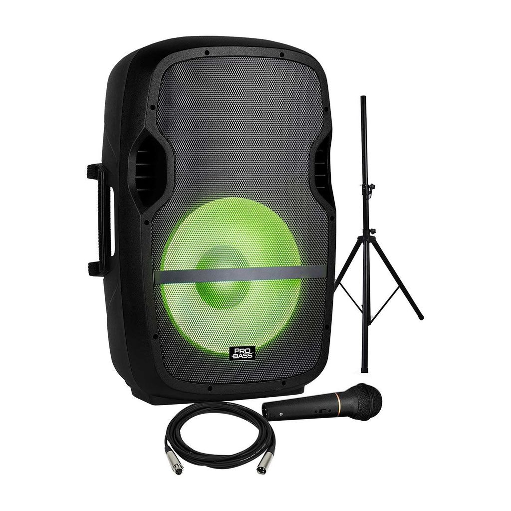 Caixa de Som Bluetooth Amplificada Pro Bass Com Usb/Sd 800W Rms + Tripé + Microfone