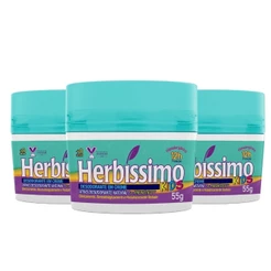 Kit 3 unid - Desodorante Creme Antitranspirante Herbíssimo Kids 55g
