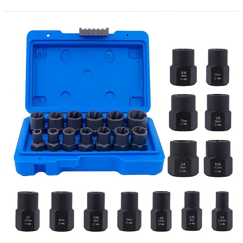 Kit 13 Peças Extração De Parafuso E Porca De Impacto Pronta
