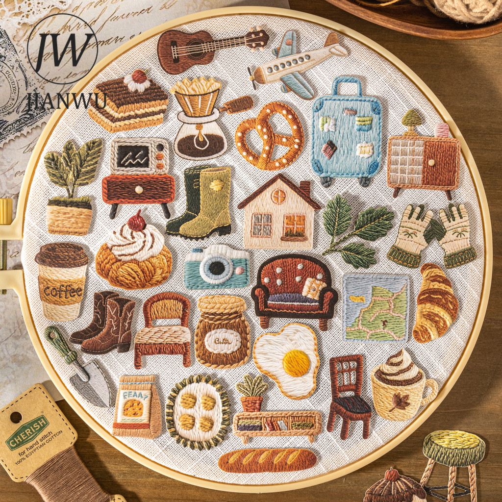 JIANWU Doce Pequenas Coisas Série Vintage Planta Bolo Pão Paisagem Material Colagem Alívio Adesivo Diário Criativo Papel em Oferta na Shopee