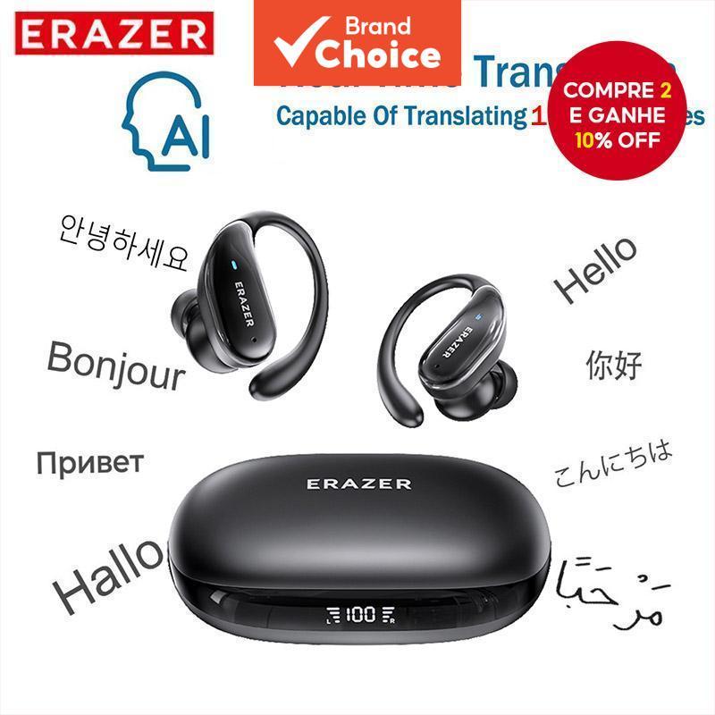 ERAZER XT80 PRO AI Tradutor Earbud Bluetooth Fone De Ouvido ANC Sport Headset 134 Tradução De Idiomas Fones Com Cancelam