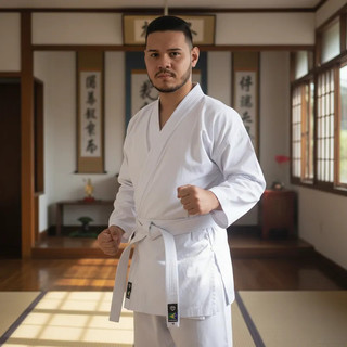 Kimono Karatê Branco Infantil e Adulto – Tecido Reforçado 100% Algodão C/ Faixa Branca