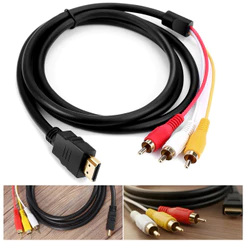Hdmi Macho Para 3 Rca 1.5 M Av Cabo De Áudio E Vídeo Cabo Adaptador Full Hd 1080 P Pc Tv