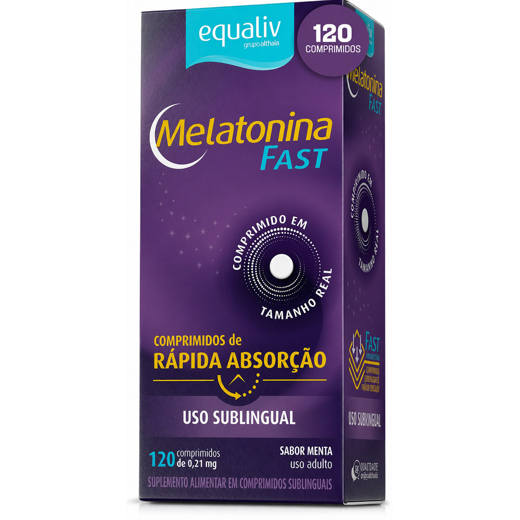Melatonina Fast Equaliv 120 Comprimidos Sublingual Rápida Absorção