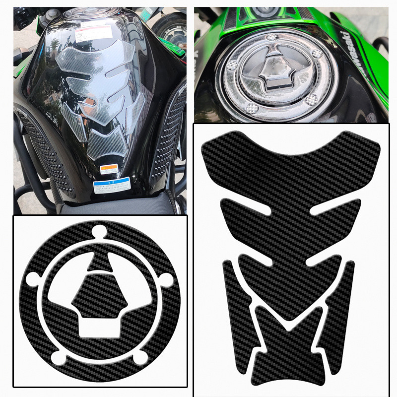 Kawasaki Z750 Z800 Z1000 ZX6R ZX10R ER6N/F 3D adesivo de tampa do tanque de combustível modificado em fibra de carbono