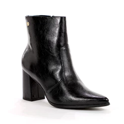 Bota Ramarim Napa Shine Plus Cano Curto Preto - Feminino