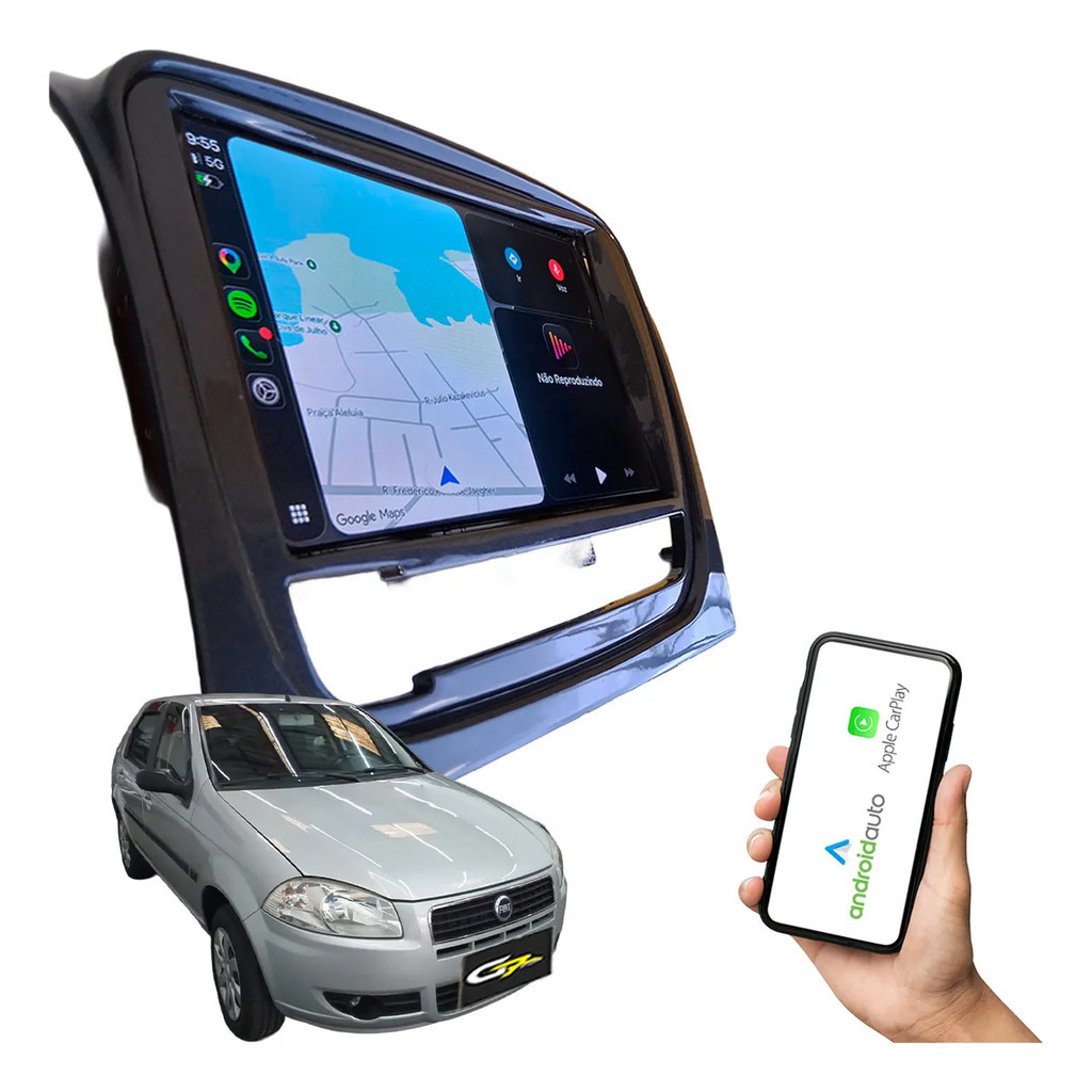 Kit Central Multimidia Palio G4 Mp10 7 Polegadas Carplay