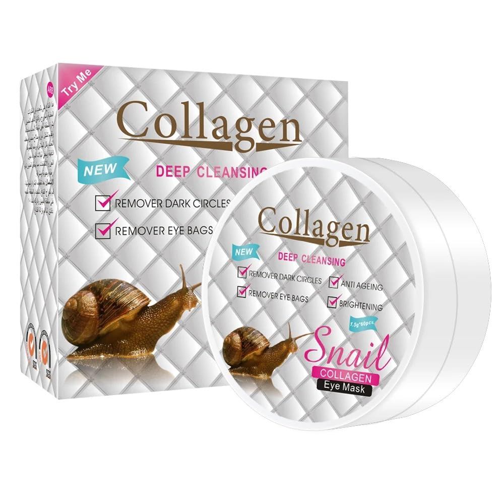 Máscaras para Olhos com Colágeno de Caracol DISAAR Beauty – Limpeza Profunda, Patches Anti-Envelhecimento para Olheiras,
