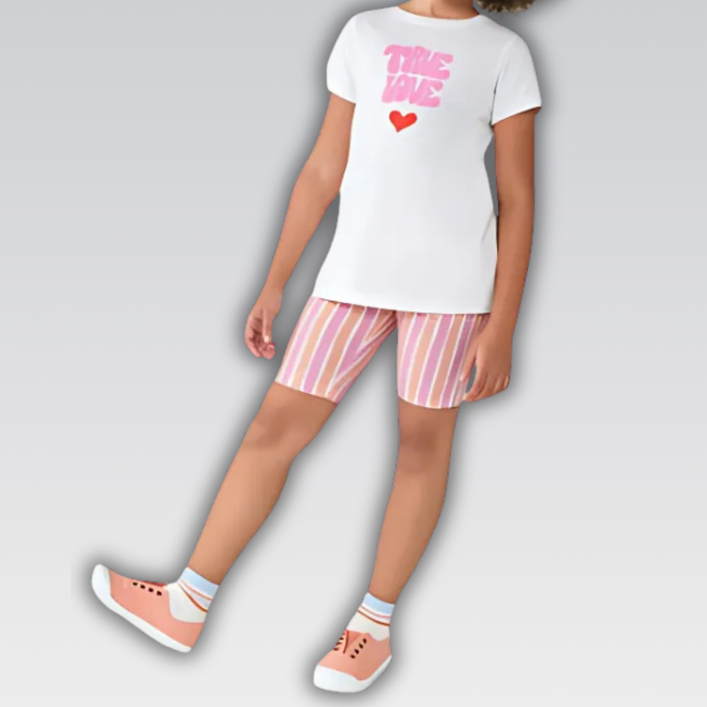Conjunto Infantil Menina Blusa Shorts Estampados Hering