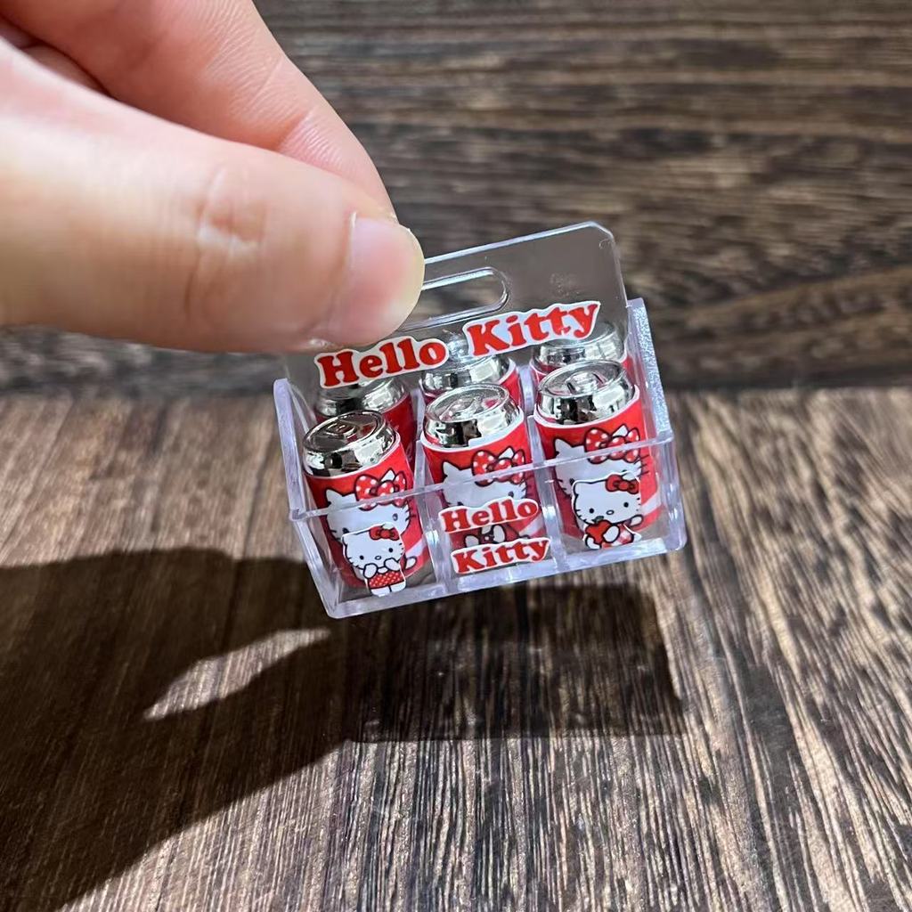 Casa de boneca em miniatura Mini transparente portátil KT latas caixa de bebidas jogar casa supermercado loja conveniênc