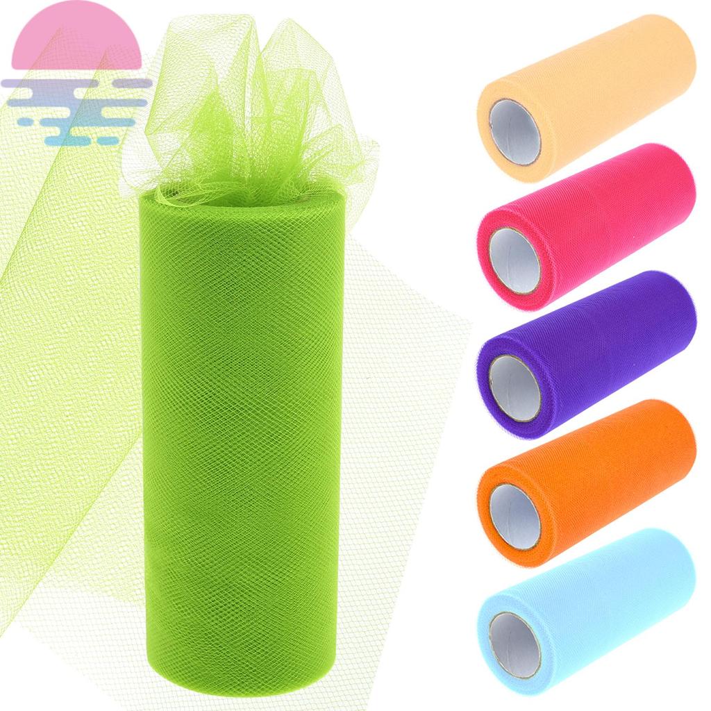 Rolo De Tecido De Tule De Organza De 6 Cores Para Decoração De Saia Projeto De Artesanato DIY 15 cm x 22.8 m SHOPSKC4945