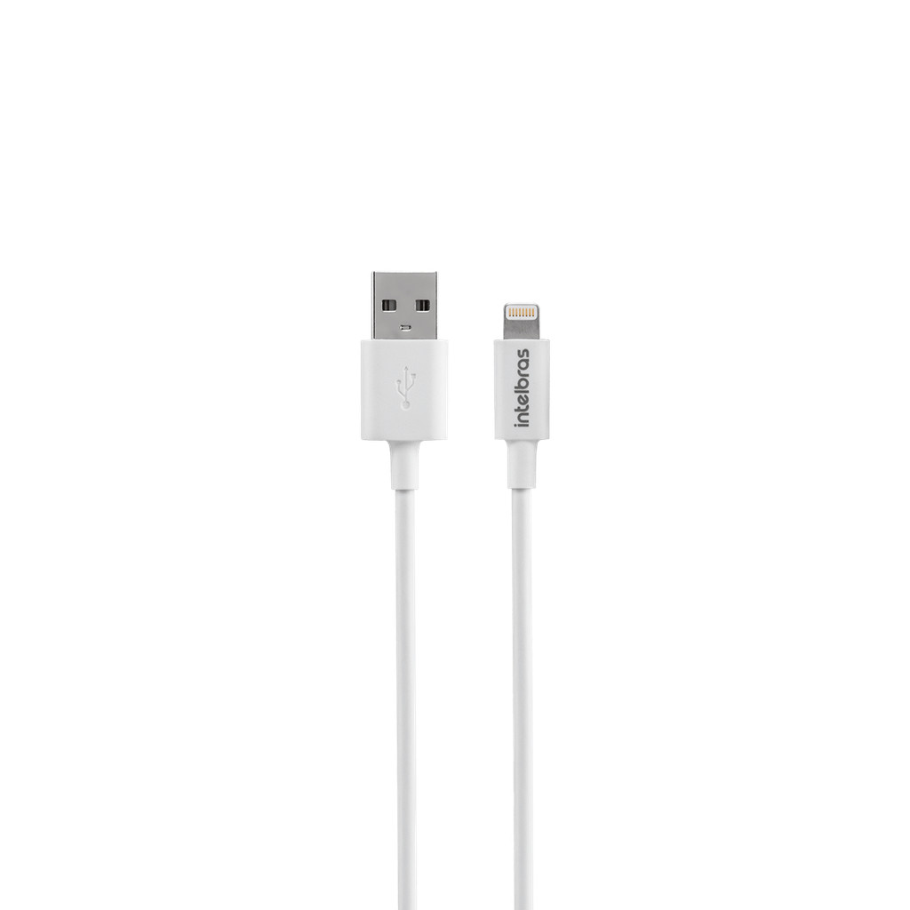 Detalhes do Cabo USB-A para Lightning de 1,2m em PVC Branco EUAL 12PB Intelbras