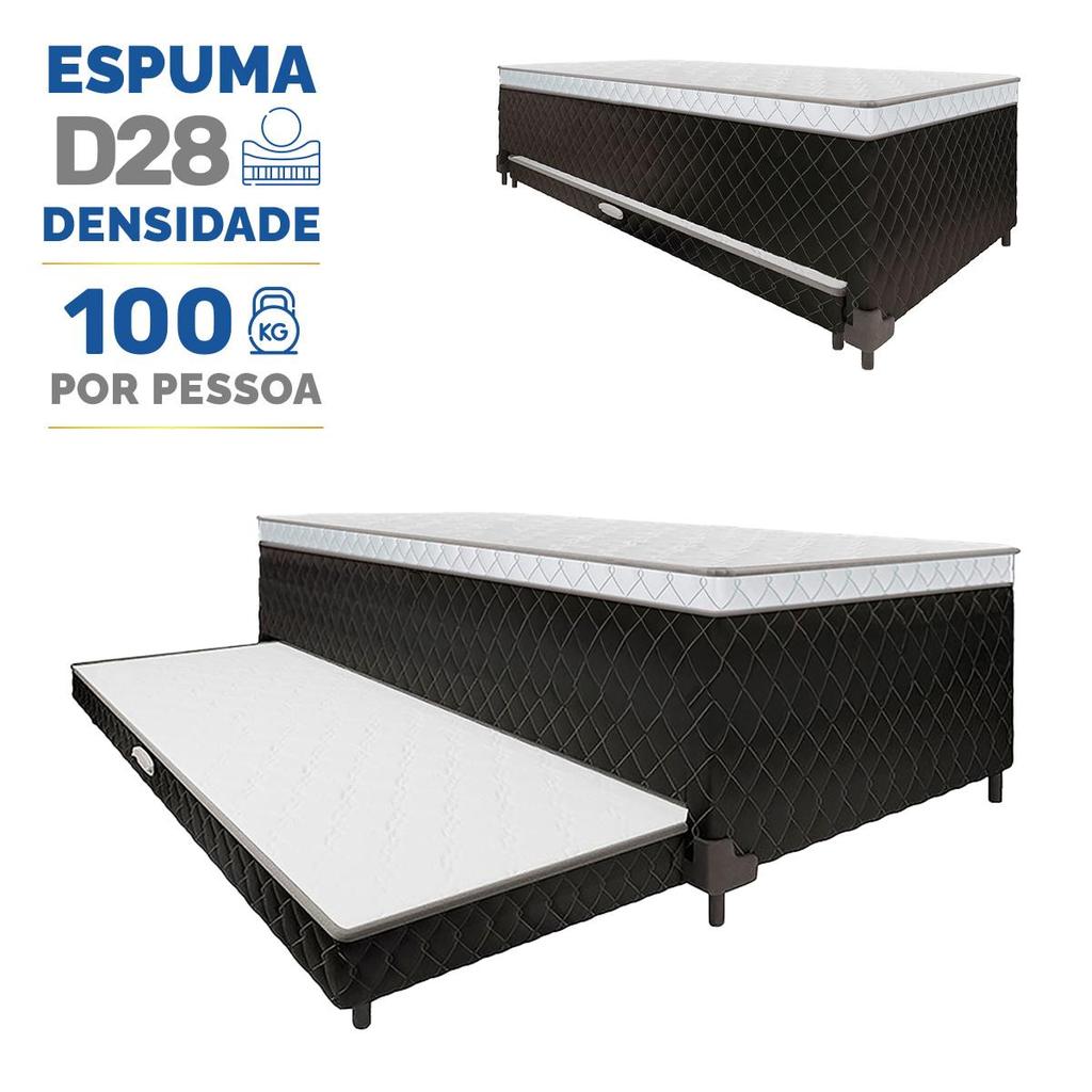 Bicama Box Conjugada de Espuma D28 e Auxiliar de Espuma Veronna Solteiro 88cm em Oferta na Shopee