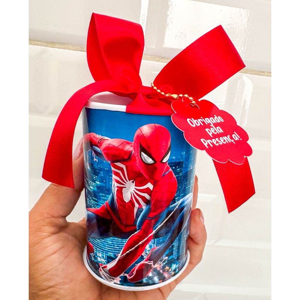 Kit Cofrinhos Personalizados Homem Aranha 10 unidades 10x6cm Lembrancinha Festa Infantil Aniversário