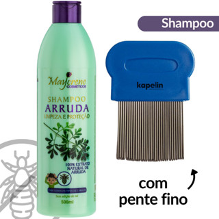 Shampoo De Arruda Para Piolho E Lêndeas + Pente Fino De Aço Inox Kapelin Professionale em Oferta na Shopee