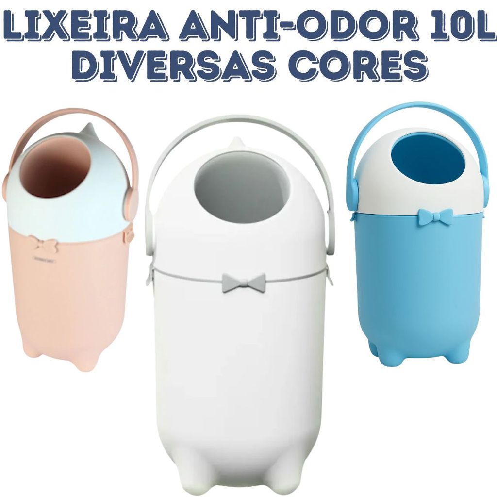 Lixeira Antiodor 10l Para Fraldas Bebe Pet Lixo Grande Magic