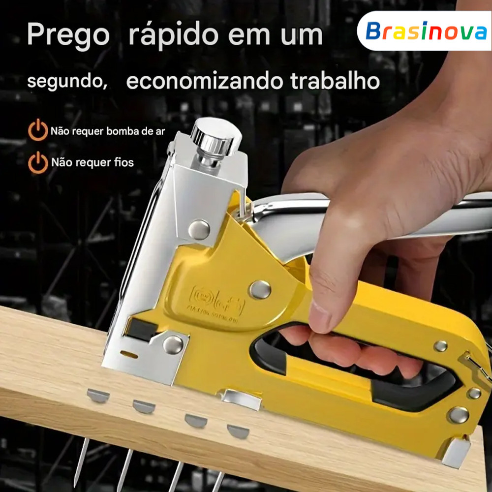 Grampeador de Alta Resistência para Tapeceiro + 600 Grampos Inclusos