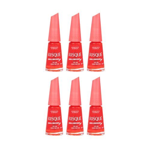Kit Esmalte Intensificador de Vermelho Risqué - 6 unidades