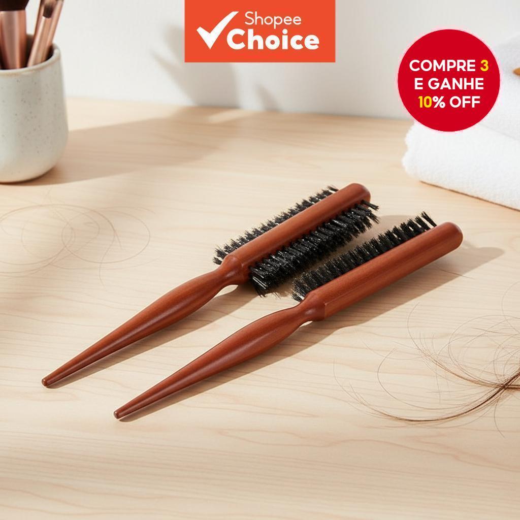 Escova de Madeira Maciça de Cerda de Javali – Perfeita para Escovar Cabeça, Manter Barba, Cortar Cabelo e Limpar em Oferta na Shopee