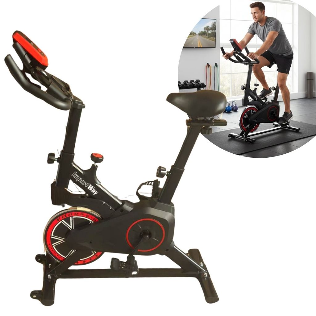 Bicicleta Ergométrica Spinning Ajustável Até 120kg Com Flywheel 6kg Ideal Para Treinos Intensos e Queima de Calorias em Oferta na Shopee