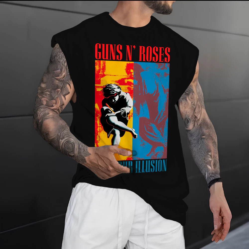 Camiseta Regata Machão Banda Guns N Roses Oversized Unissex Algodão Estampa Exclusiva Banda Rock