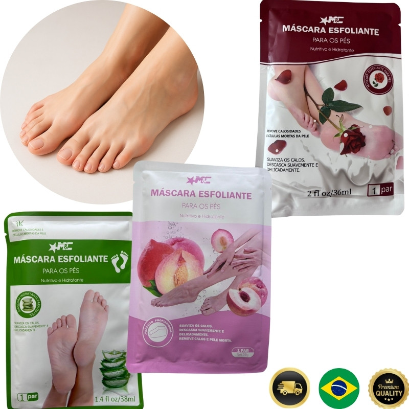Máscara Esfoliante para os Pés M&C – Remove Calos e Pele Morta | Hidrata e Nutre em Oferta na Shopee