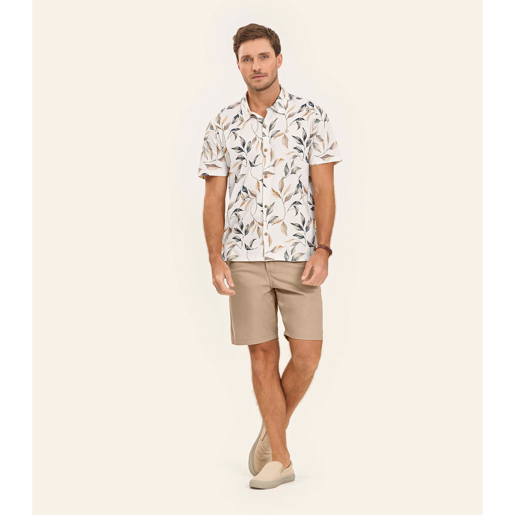 Camisa em Meia Malha Masculina Diametro Bege — imagem 2 de 2
