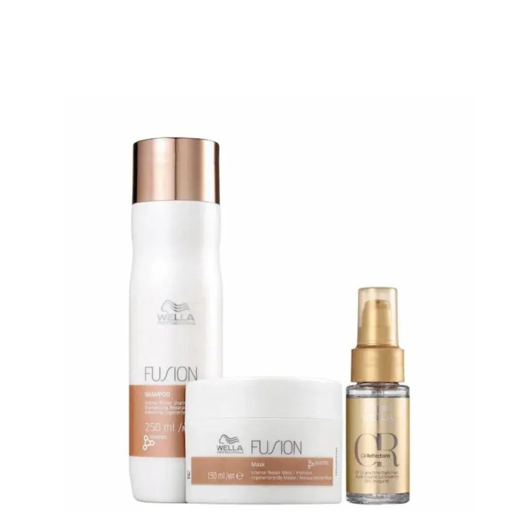 Wella Fusion Kit Shampoo 250 Ml + Mascara 150 Ml + Oleo Oil Reflections 30 Ml