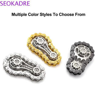 SEOKADRE Volante Fidget Spinner , Metal DIY Bike Chains Spinning Top Rodas Dentadas Fingertip Gyro