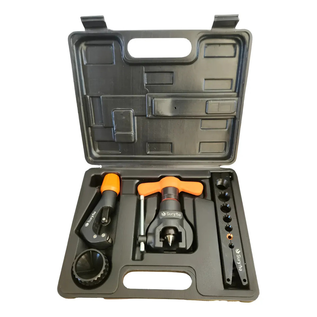 Kit Flangeador Premium Suryha - Flangeador Excentrico 1/4 A 3/4 Catraca Cortador Escareador