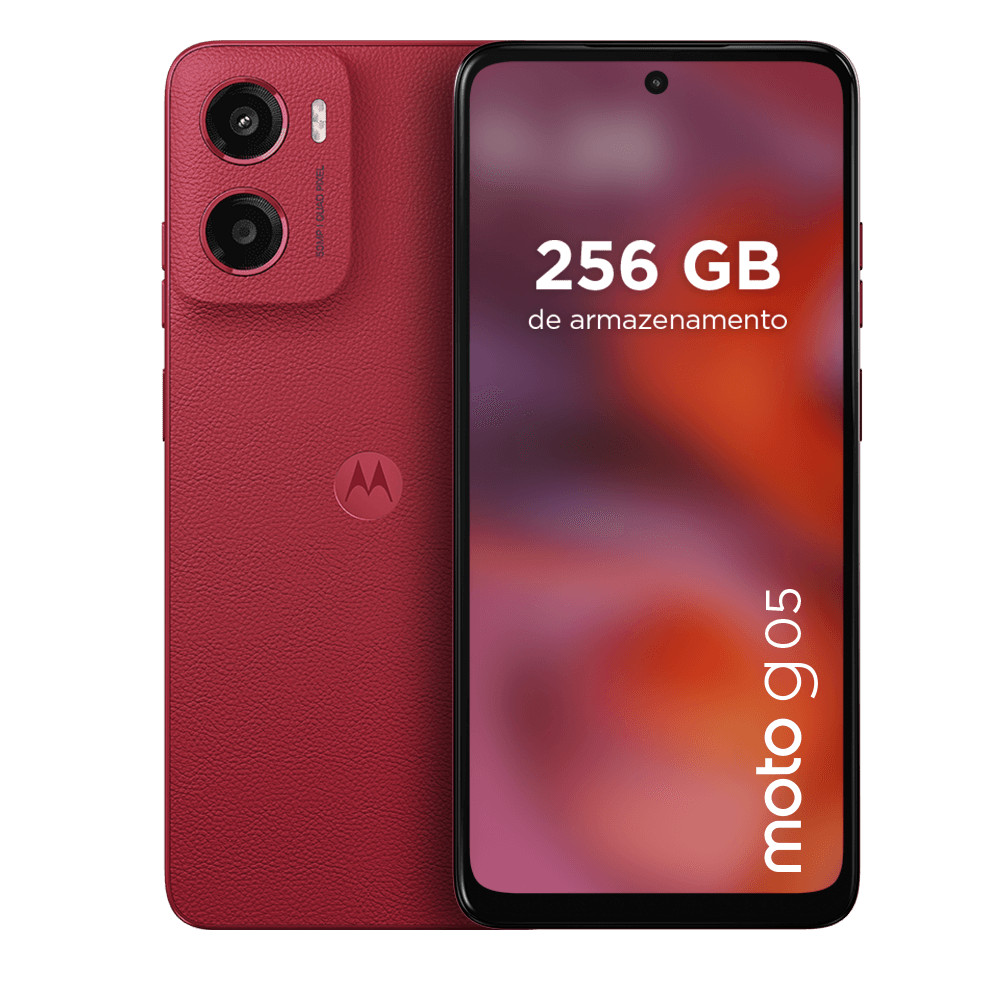 Celular Smartphone Motorola Moto G05 256Gb de Memória 4Gb de Ram 4G Vermelho