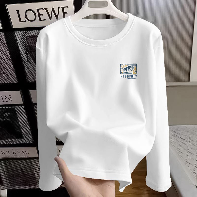 Camiseta de manga comprida masculina feminina mesmo estilo primavera outono puro algodão estilo americano Street Wear na