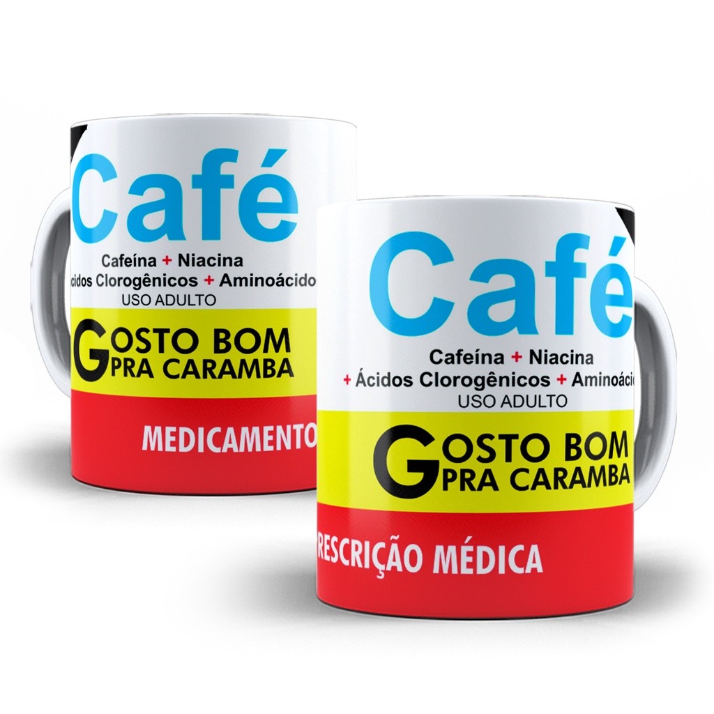 Caneca Café Caixa de remédio Engraçada Porcelana