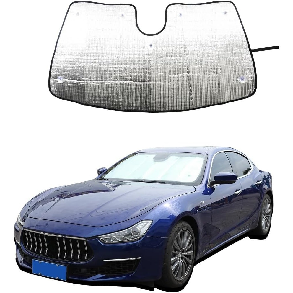 Protetor Solar Para Pára-Brisa De Carro Maserati Levante Ghibli Quattroporte 2016-2024 Refletor De Raios UV Dobrável De