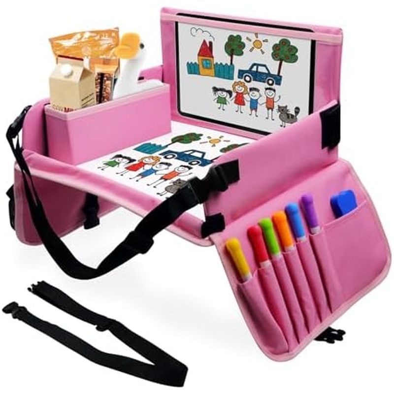 Bandejas Para Crianças Bandeja De Viagem Mesa Rosa , Assento De Carro Infantil Estrada Itens Essenciais De , Atividades