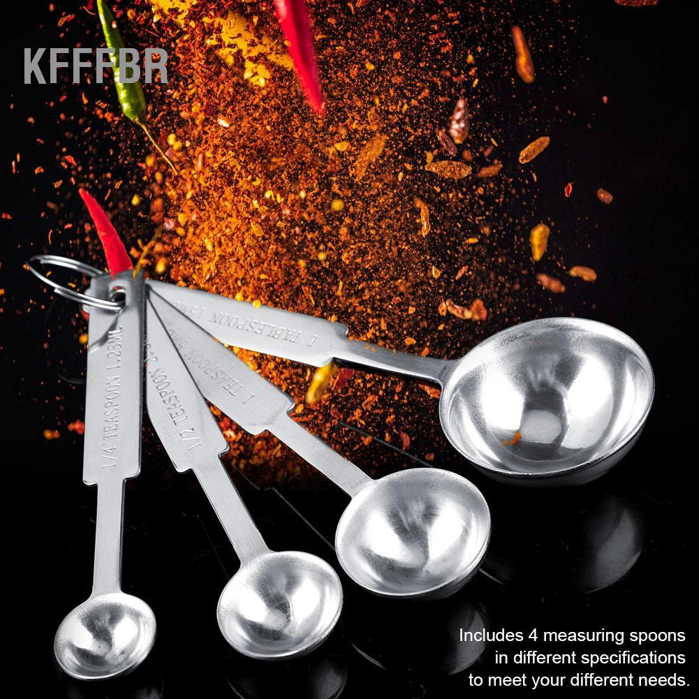 kfffbr 4 unidades/conjunto de colheres medidoras de aço inoxidável, copos para tempero de café, utensílios de cozinha