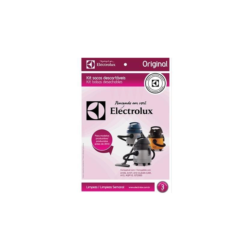 Saco para Aspirador de Pó Electrolux CleanCar Kit com 3 Unidades A10S  A10T A10 A13E GT2000