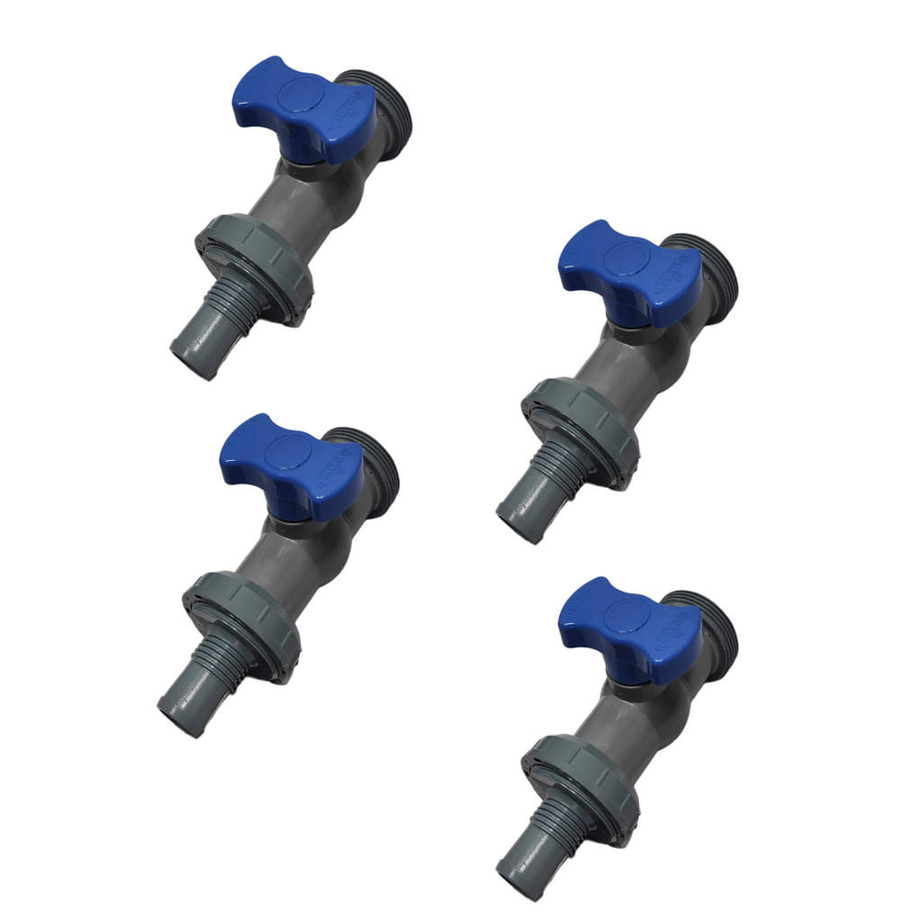 Kit com 4 Registros para Piscinas Splash 32mm  - Dreno- Retorno - Hidro - Cascata - iGUi
