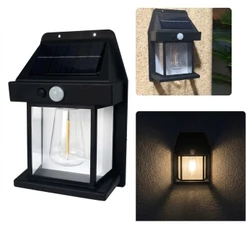 Luminária de Parede Solar DANTAS Sensor de Presença LED Arandela Externa Energia Solar Jardim Muro Impermeável