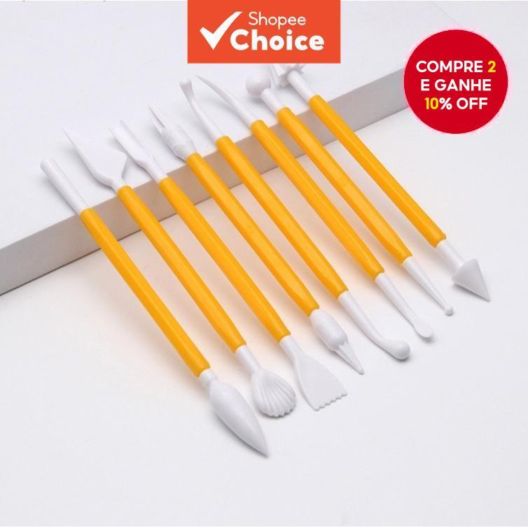 Conjunto De 8 Ferramentas De Plástico Para Escultura Em Argila Macia E Bolos