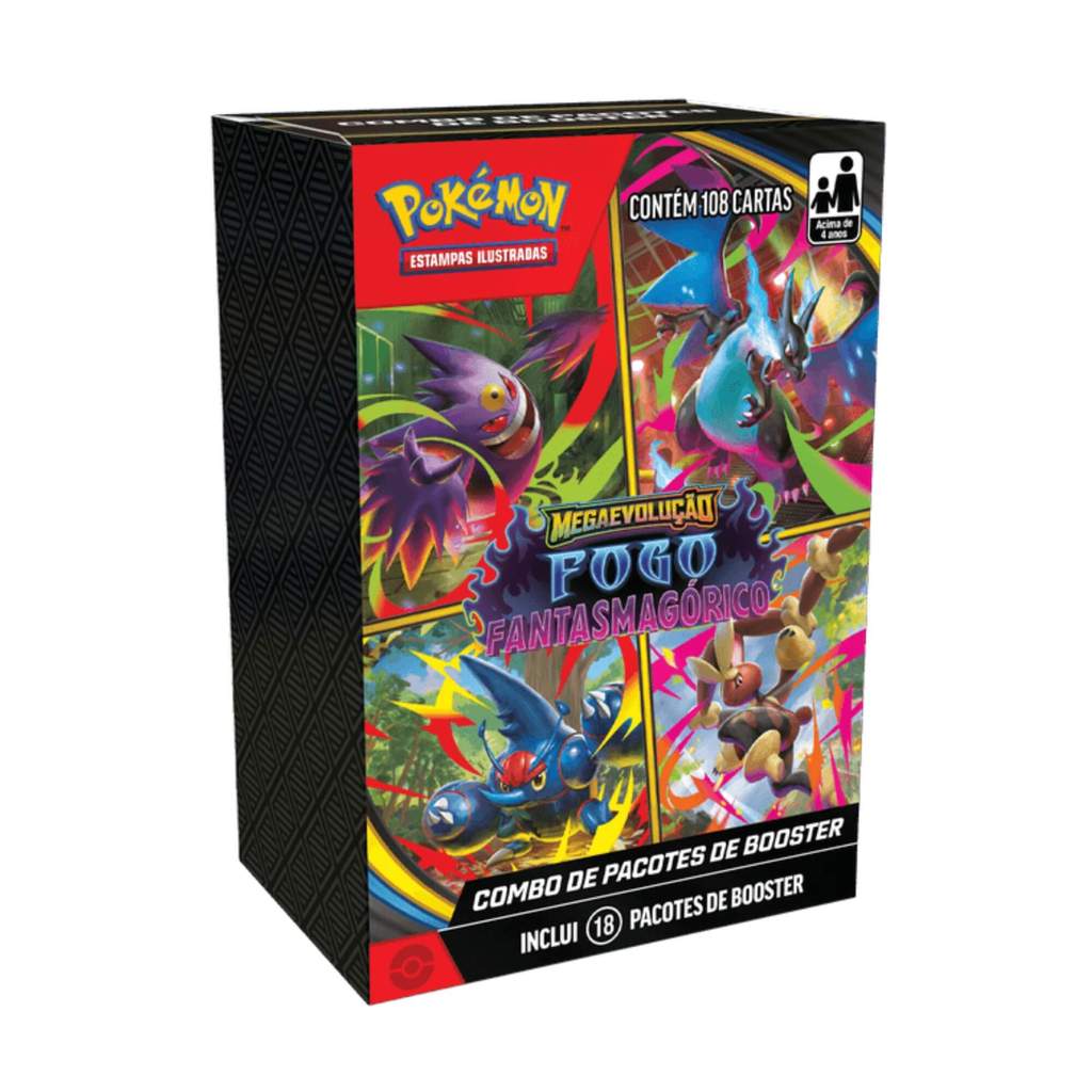 Combo de Booster Pokemon Megaevolução 2 - Fogo Fantasmagórico Copag - 35684 em Oferta na Shopee