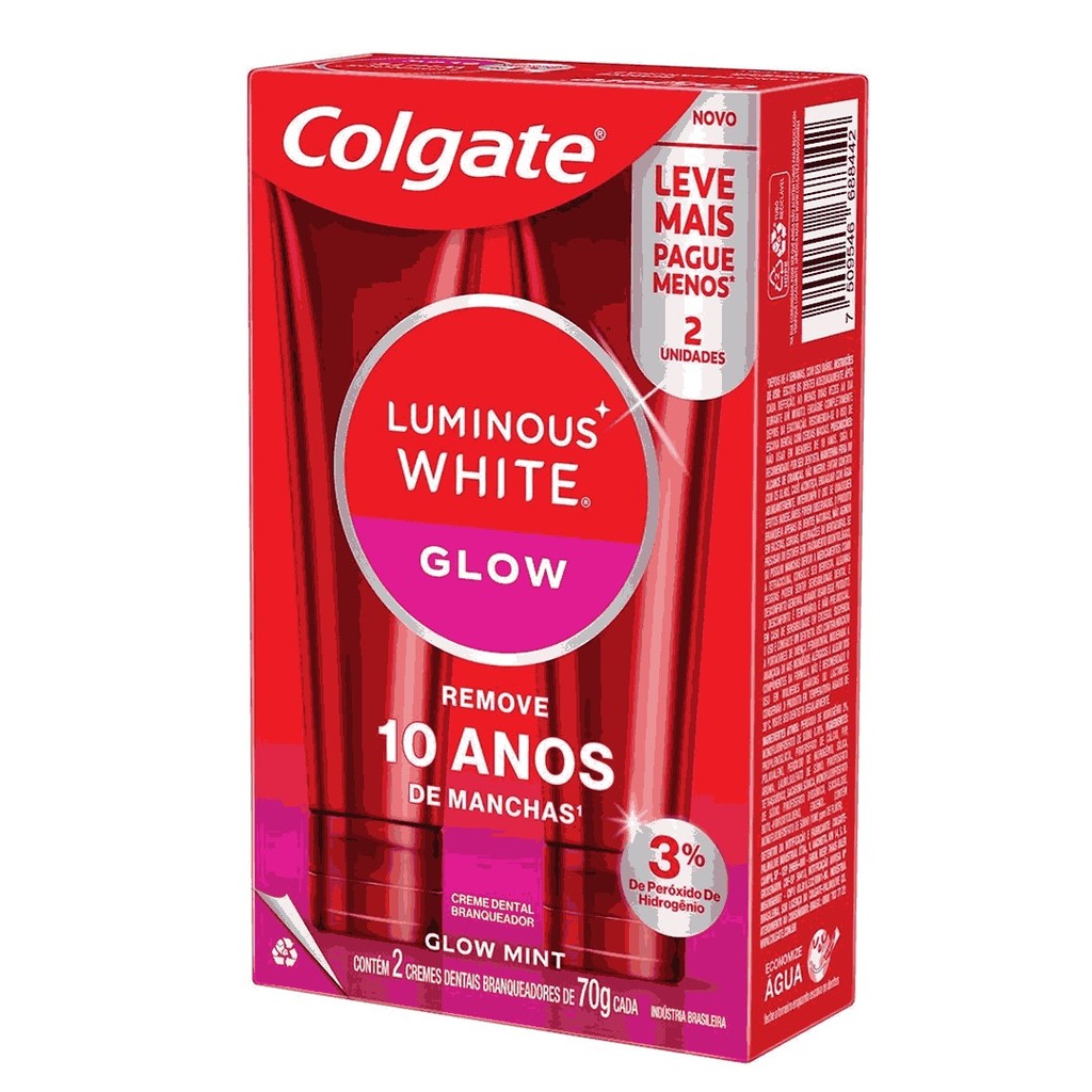 Creme Dental Colgate Luminous White Glow 70g 2un