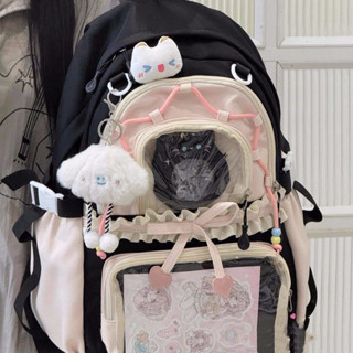 42741 Mochila Transparente Fofa Bidimensional Versão Coreana para Estudantes Femininas Grande Capacidade 0271 0354 em Oferta na Shopee