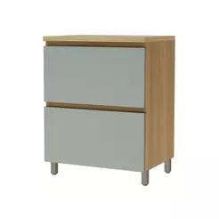 Balcão Cozinha Rainha MDF 1 Porta 1 Gaveta Nature Verde - Nesher