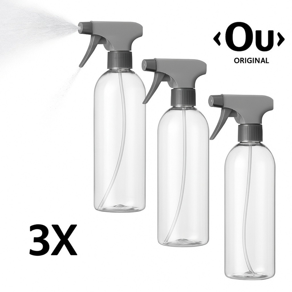 Kit Borrifador Multiuso 500ml Flow Bege OU Spray Versátil Pulverizador De Alta Qualidade