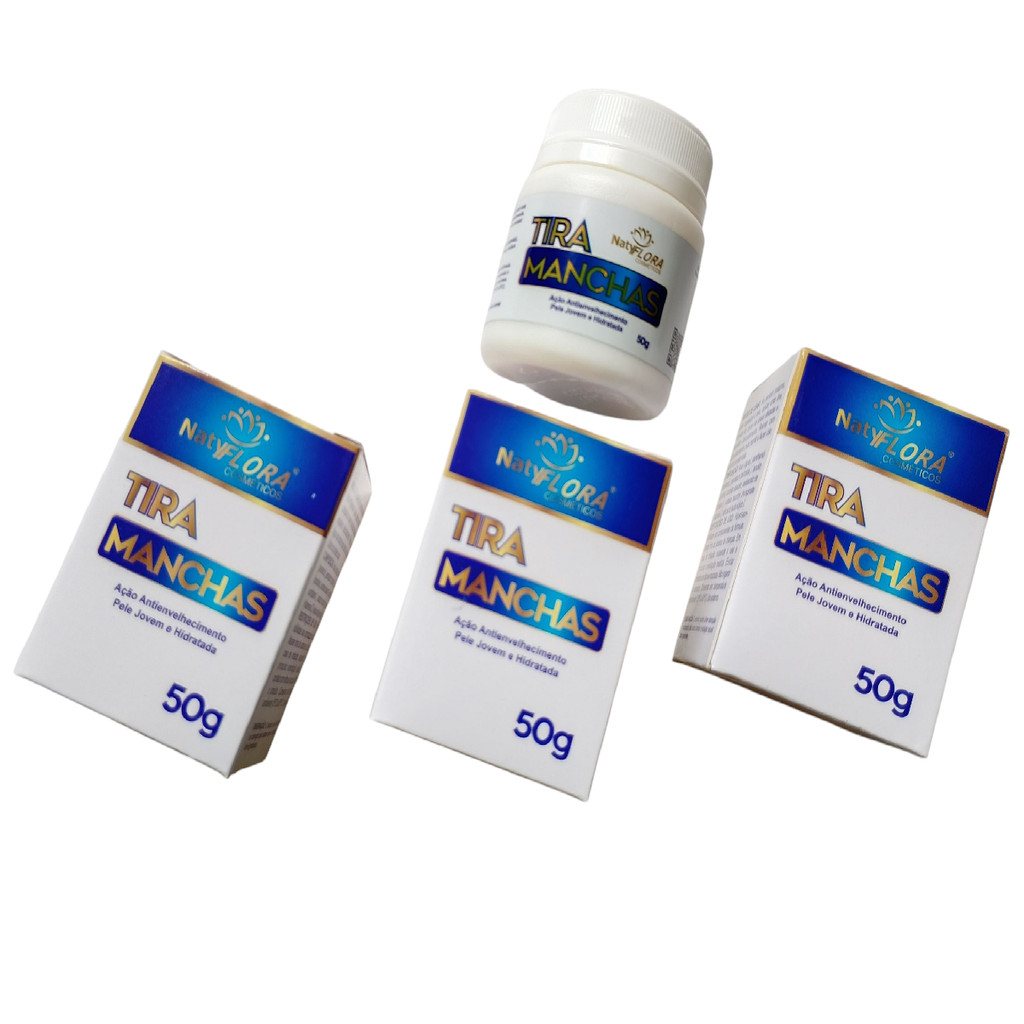 Kit 3 Pomadas Tira Manchas NatyFlora 50g – Clareador Facial e Hidratante