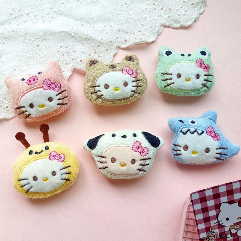 1 Peça Alfinete De Pelúcia Hello Kitty , Broche De Gato Fofo , Acessório DIY Para Decoração De Roupas E Bolsas