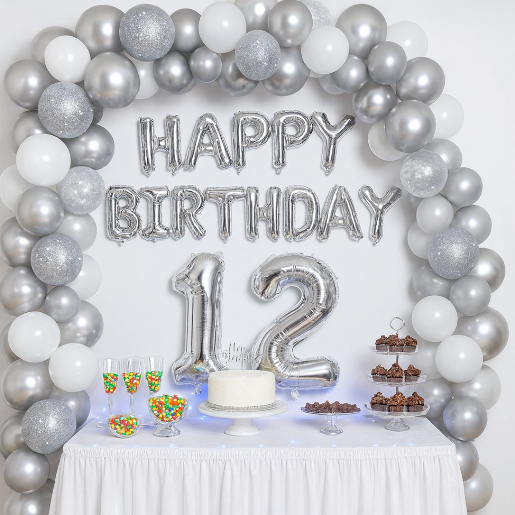 Kit Balões Aniversário Prata Letras Happy Birthday 16" Números 32" Decoração Festa em Oferta na Shopee